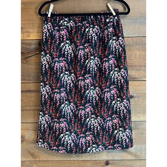 NWT J Crew Floral Novelty Pull-On Stretch Waist Midi Skirt Size S - Picture 2 of 7